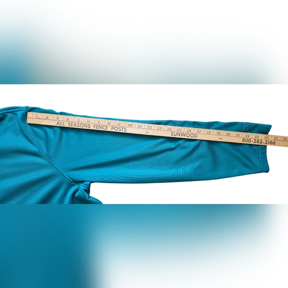 Starter Large Teal Blue Quarter Zip Pullover Fleece - Picture 5 of 7